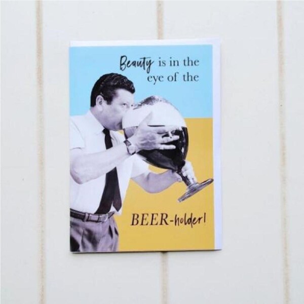 Beauty and the Beerholder Birthday Greeting Card