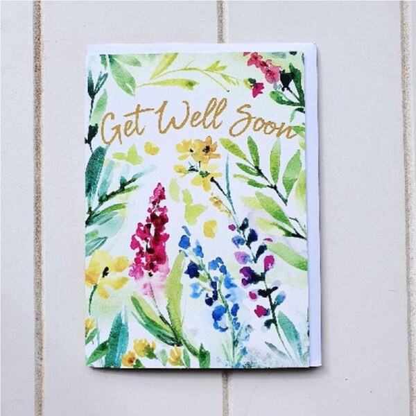 Get Well Soon Watercolour Greeting Card