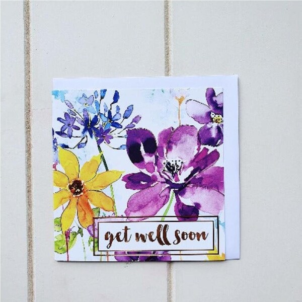 Get Well Soon Flower Greeting Card