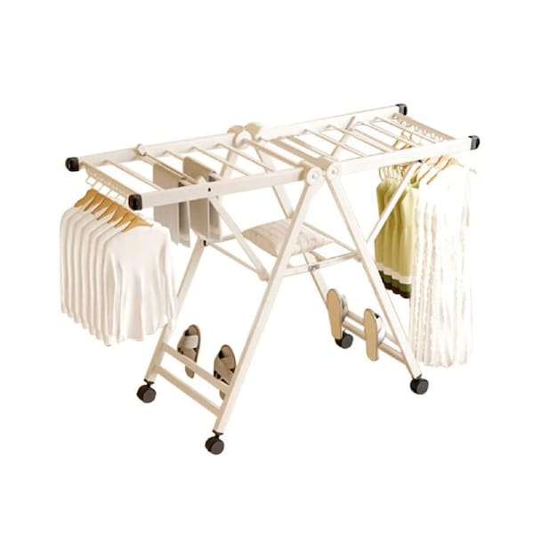 SOGA 140cm Portable Wing Shape Clothes Drying Rack Foldable Space-Saving Laundry Holder