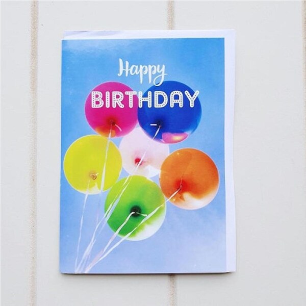 Happy Birthday Colourful Balloons Greeting Card