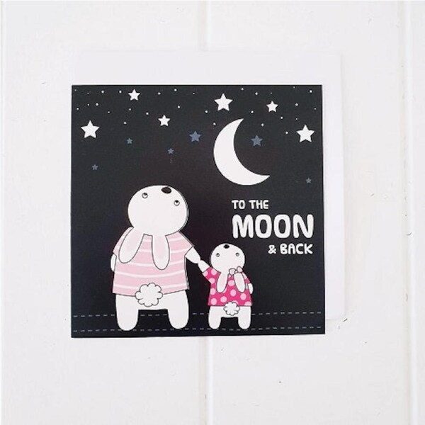 Moon Bunnies All Occasion Greeting Card