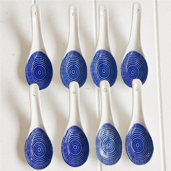 Moroccan Style Ceramic Spoon Set of 8 - Style A