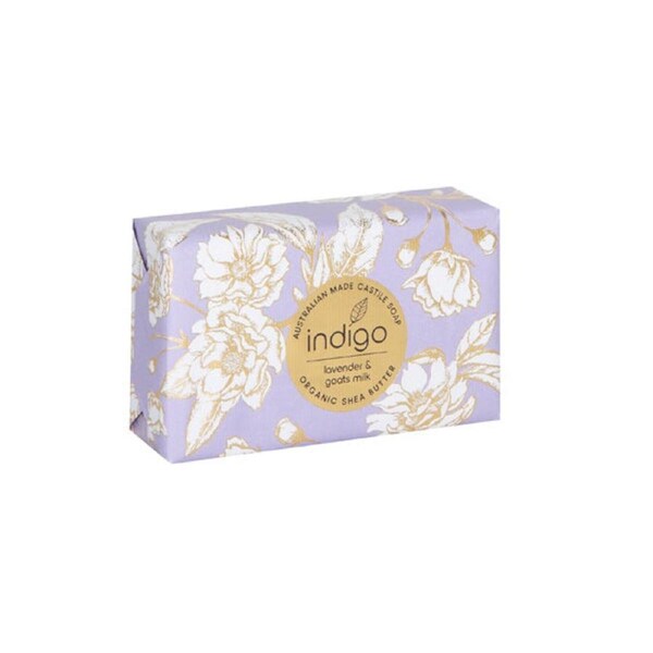 Organic Shea Butter Soap in Lavender & Goats Milk - Lavender Coloured Floral Pattern