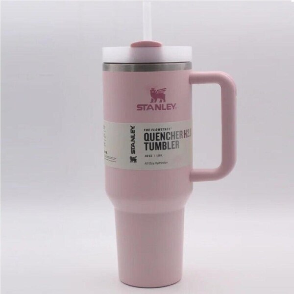 Stanley Quencher H2.0 Flow State Tumbler 40oz Cup - Light Pink Cherry Blossom