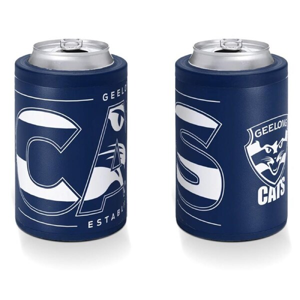 Geelong Cats AFL Insulated Stainless Steel Can Cooler with Twist Top Lid