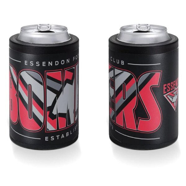 Essendon Bombers AFL Insulated Stainless Steel Can Cooler with Twist Top Lid