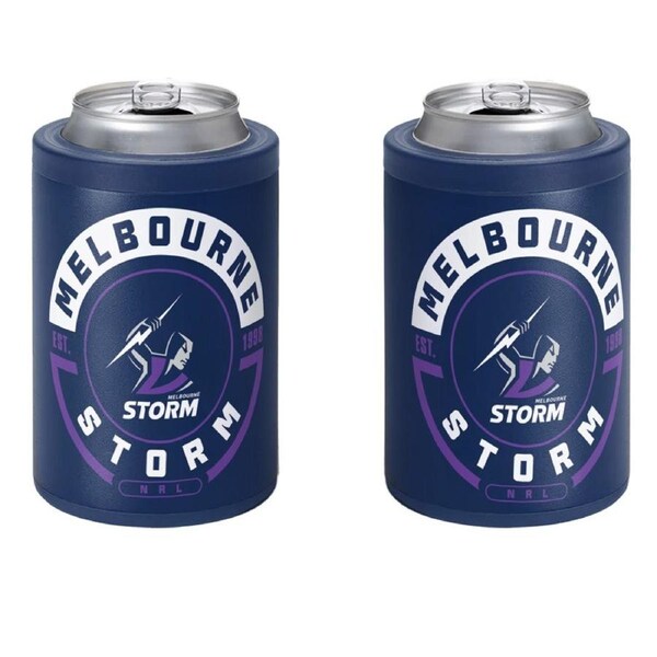 Melbourne Storm NRL Insulated Stainless Steel Can Cooler with Twist Top Lid