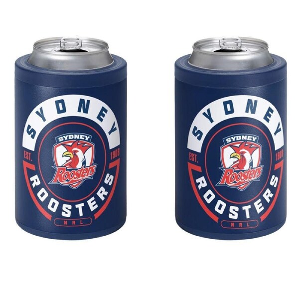Sydney Roosters NRL Insulated Stainless Steel Can Cooler with Twist Top Lid