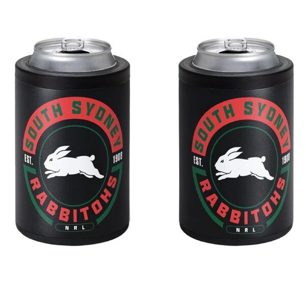 South Sydney Rabbitohs NRL Insulated Stainless Steel Can Cooler with Twist Top Lid