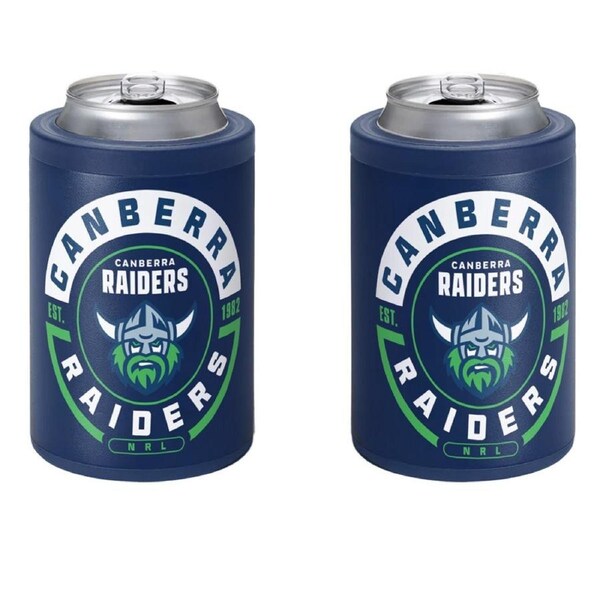 Canberra Raiders NRL Insulated Stainless Steel Can Cooler with Twist Top Lid