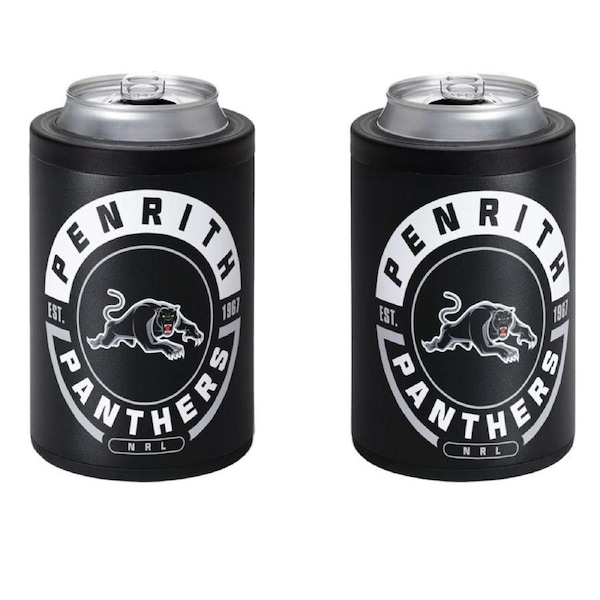 Penrith Panthers NRL Insulated Stainless Steel Can Cooler with Twist Top Lid