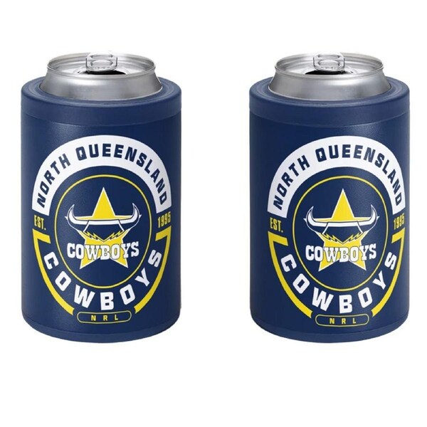 North QLD Queensland Cowboys NRL Insulated Stainless Steel Can Cooler with Twist Top Lid