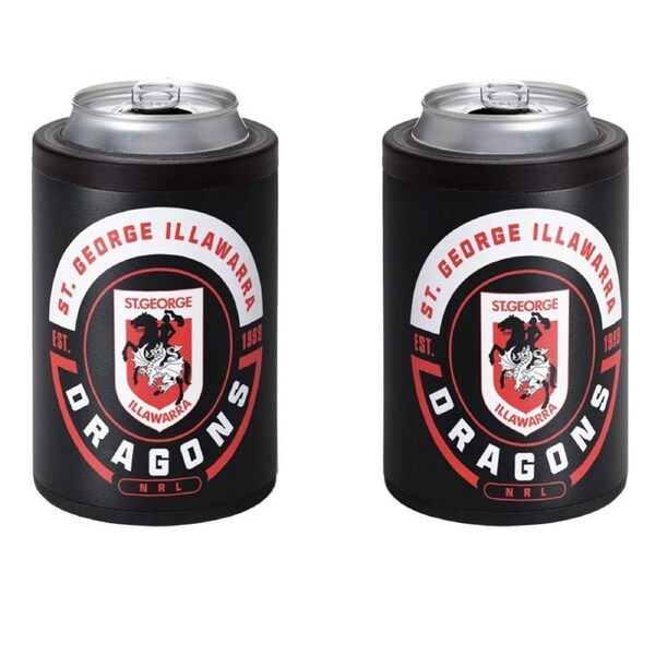 St George Illawarra Dragons NRL Insulated Stainless Steel Can Cooler with Twist Top Lid
