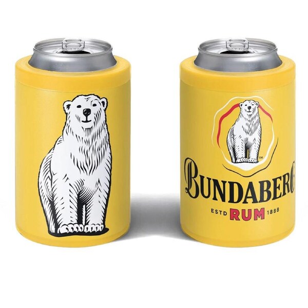 Bundaberg Rum Bundy Bear Yellow Insulated Can Cooler Twist Top Can Locking System