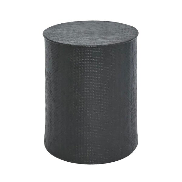 Belle Nada Aluminium Drum Bedside Table Home/Room Furniture Round 50x40cm Black