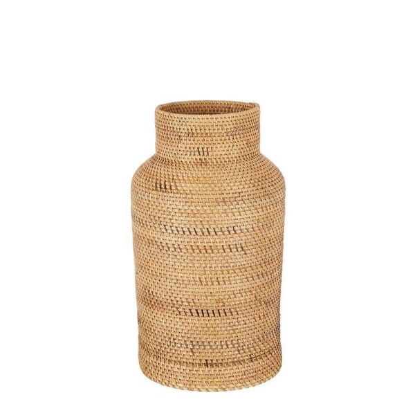 Belle Harta Woven Rattan Basket Round Storage Home Decor Small 50x28cm Natural