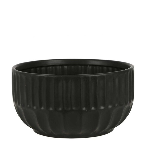 Belle Kartun Ceramic Noodle Bowl/Food Serving Dish Tableware Round 25.5cm Black