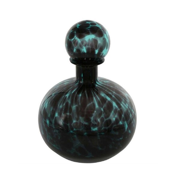 Belle Jasper Glass Bottle Round 28.5cm Decorative Accent Home Decor Verdigris