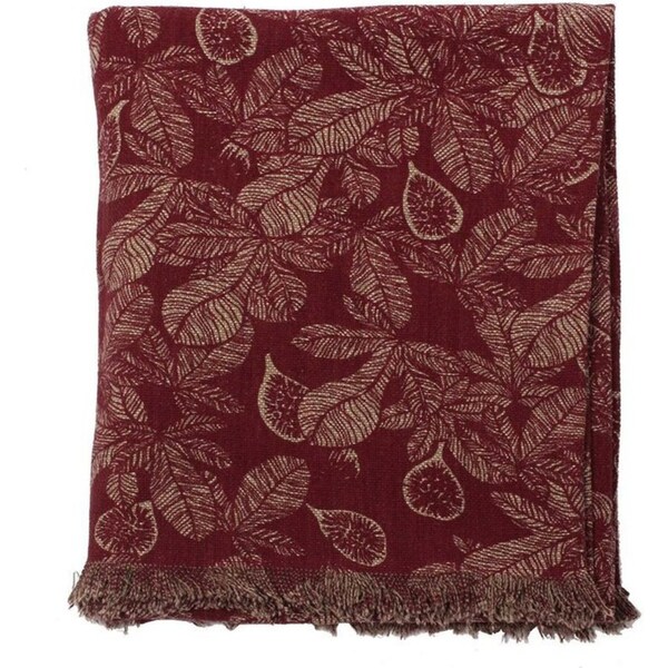 Belle Fig Tree Cotton Throw Blanket Rectangle 170x130cm Sofa/Couch Decor Ruby