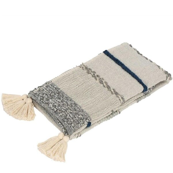 Belle Oslo Cotton Throw Blanket Rectangle 130x170cm Sofa/Couch Bedding Decor BLU