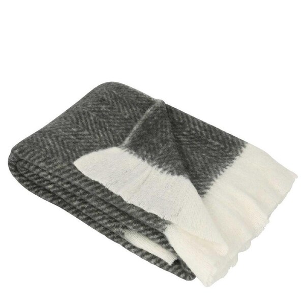 Belle Galen Acrylic/Wool Throw Blanket Rectangle 130x170cm Sofa Decor Charcoal