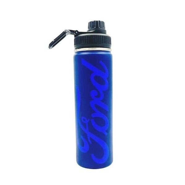 FORD Blue Water Bottle - Drink Bottle - 650ml - Metal Drink Bottle
