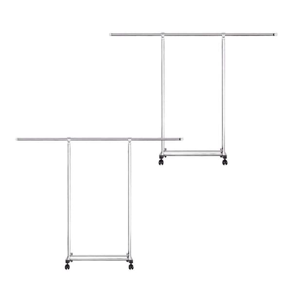 SOGA 2X 200cm Stainless Steel Floor-Standing Clothes Rack - Durable and Space-Saving Laundry Organizer