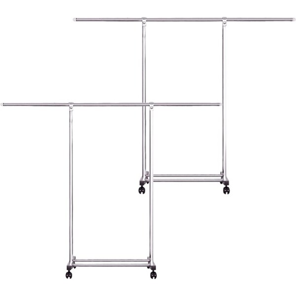 SOGA 2X 180cm Stainless Steel Floor-Standing Clothes Rack - Durable and Space-Saving Laundry Organizer