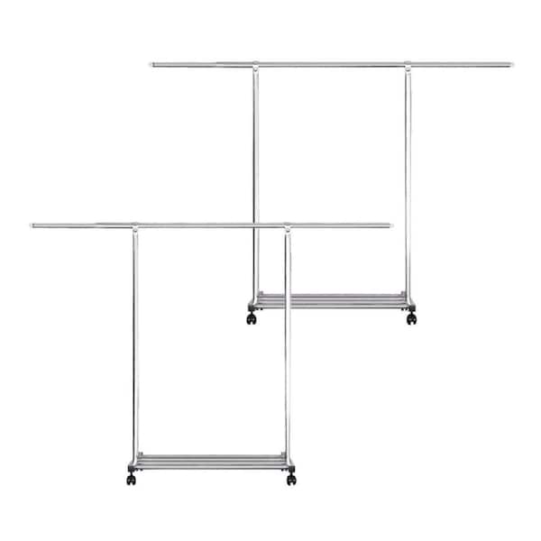 SOGA 2X 240cm Stainless Steel Floor-Standing Clothes Rack - Durable and Space-Saving Laundry Organizer
