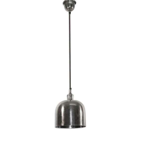 Belle Delta Brass Dome Ceiling Pendant Light Lamp Medium 23cm Antique Silver
