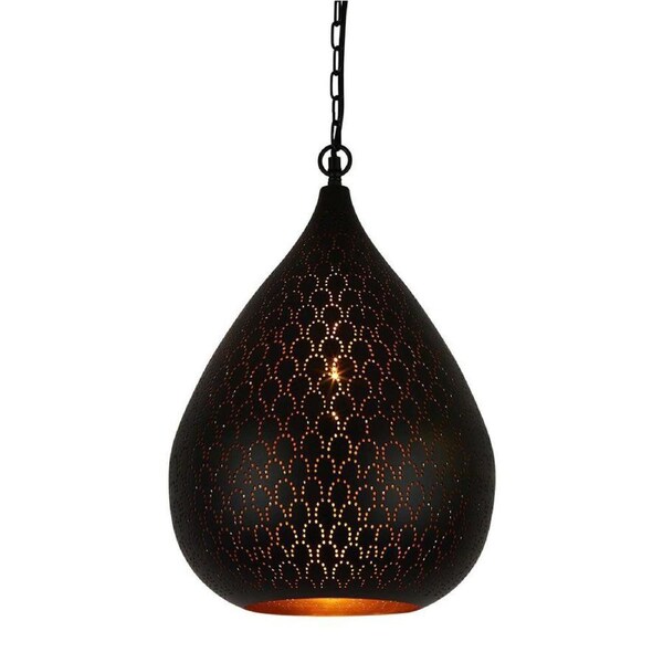 Belle Taipan Metal Ceiling Pendant Light 52cm Hanging Lamp Home Decor Black