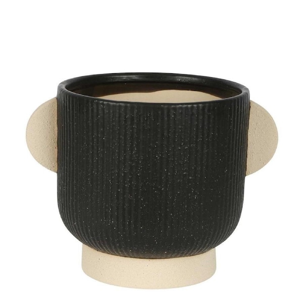 Belle Cartez Ceramic Pot Planter Large 31.5cm Flower/Plant Container Decor Black