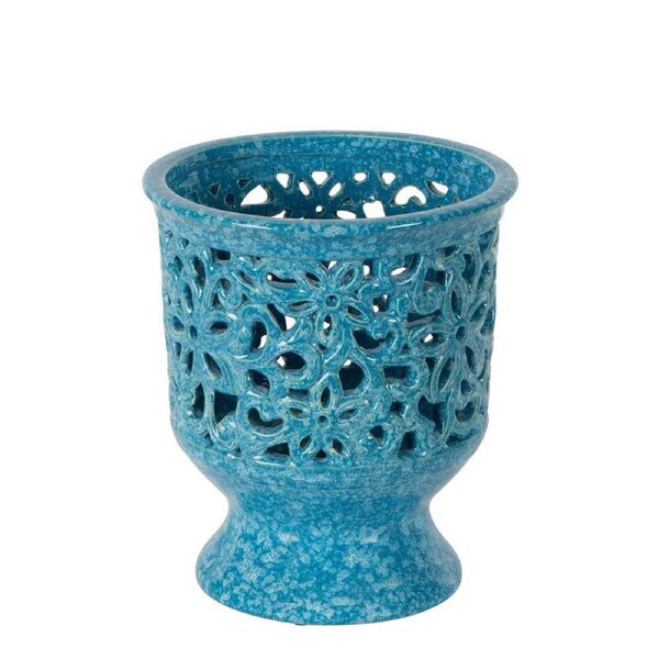 Belle Positano Ceramic Pot Planter Large 25cm Flower/Plant Container Decor Blue