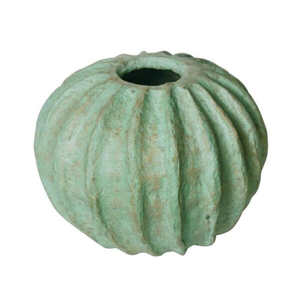 Belle Zanzi 25cm Papier Mache Small Pot Home Decorative Display Round Green