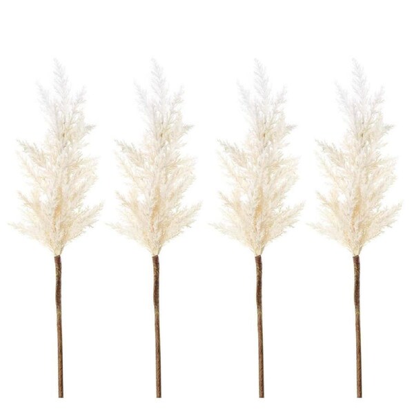 4x Belle Wheat Astilbe Flower Stem 75cm Artificial Fake/Faux Plant Decor White