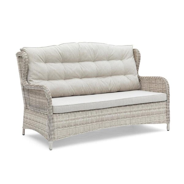 FurnitureOkay Rosebud Wicker Outdoor Sofa (3-Seater) - White Shell