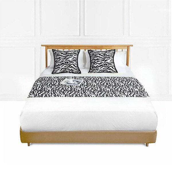 SOGA 1.8m Bed Light Luxury Mottled Bed Banner Vintage Scarf Runner Bedding Tail Pad Flag For Home Hotel Set of 3