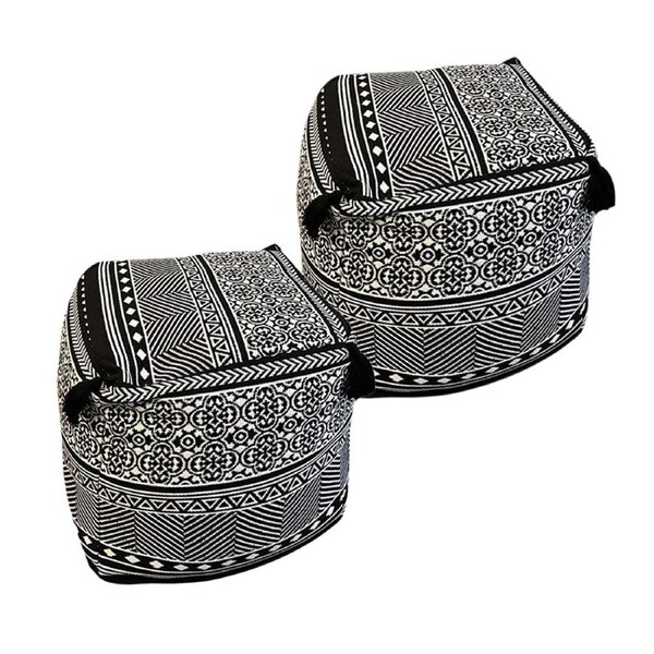 SOGA 2X 42cm Black Premium Polyester Cotton Cushion with EPP Particle Insert Home Decor