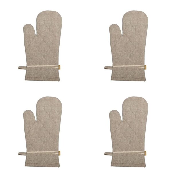 4x Belle Kumas Single CTTN Oven Glove 32x18cm Kitchen Cooking Mitt Holder CHRCL