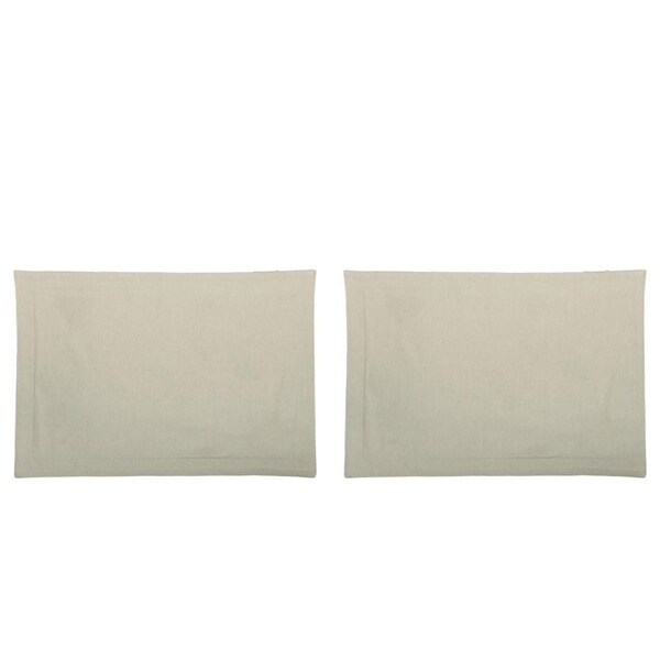 2x 4pc Belle Chambray Cotton Placemat Set 48x33cm Table Protector Mat Sky Grey