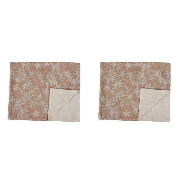 2x Belle Myrtle Chambray Table Runner 150x45cm Rectangle Kitchen/Dining Clay