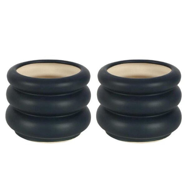 2x Belle Mia 16.5cm Ceramic Pot Planter Home Decor Plant Container Small NVY