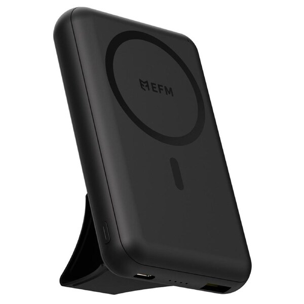 EFM Flux Magnetic 10000mAh MagSafe Power Bank w/ Stand For iPhone 14/13 Black