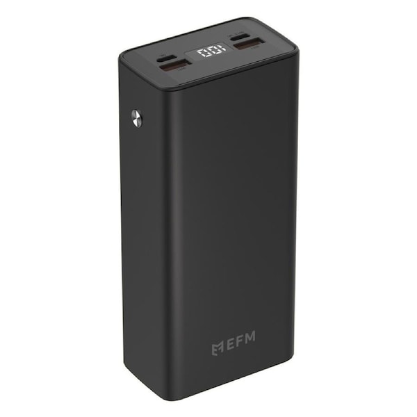 EFM Digital 20W 30000mAh Power Bank USB-A/USB-C Charger Port Universal Black