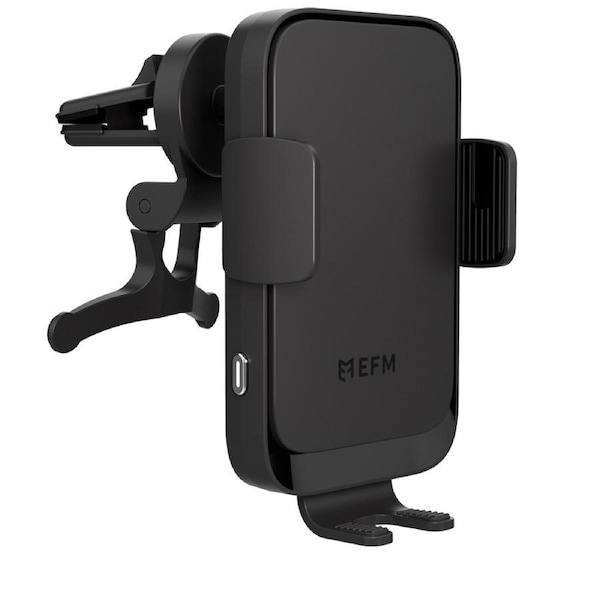 EFM Dual-Coil 15w Wireless Car Mobile Universal Charger Dash/Vent Mount Black