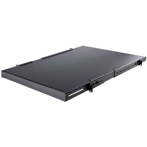 StarTech.com 1U 4-Post 19.5 to 38in Adjustable Mounting Depth Rack Mount Shelf - Heavy Duty Fixed Rack Shelf - 330 lb / 150kg - 27.5in Deep~ - SPCC -