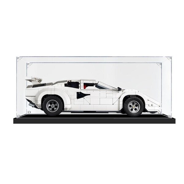 Acrylic Display Case for LEGO 10337 Icons Lamborghini Countach 5000 Quattrovalvole Figure Storage Box Dust Proof Glue Free