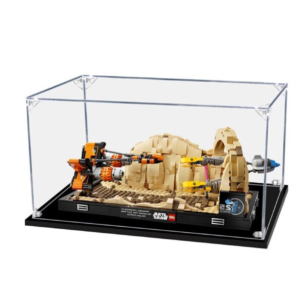 Acrylic Display Case for LEGO 75380 Star Wars Mos Espa Podrace Diorama Figure Storage Box Dust Proof Glue Free