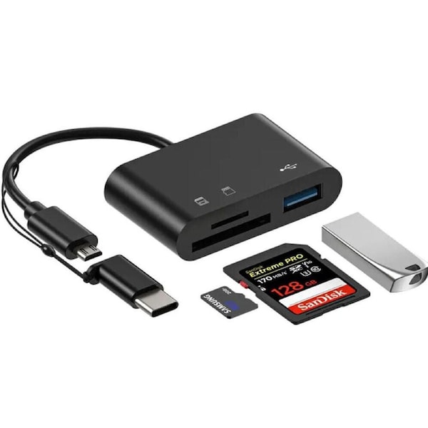 Dual Interface Multifunctional Card Reader USB Micro Adapter SD TF High-Speed Data Transfer